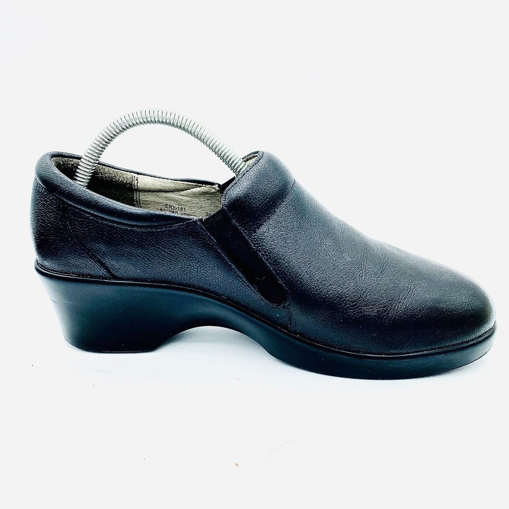 Alegria Women's Eryn Upgrade Clog Size 39 9 Black Leather SlipOn Work Comfy Shoe